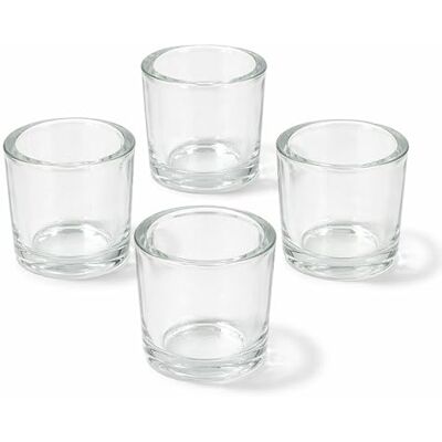 Creativery Teelichtgläser 6,5 x 6 cm aus dickwandigem Glas 4er Set runde Teelichthalter für Teelichter bis 38 mm Kerzengläser für kleine Kerzen & Votivkerzen bis Ø 4 cm Windlichter Klar transparent Creativery Teelichtgläser 6,5 x 6 cm aus dickwandigem Glas 4er Set runde Teelichthalter für Teelichter bis 38 mm Kerzengläser für kleine Kerzen & Votivkerzen bis Ø 4 cm Windlichter Klar transparent