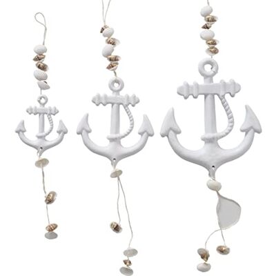 RiloStore 3er Set Metall Anker weiss Hänger Eisen Metallanker Deko Anhänger 18 bis 54cm Geschenkset n211 maritim Fensterdeko Mobile Traumfänger Muscheln Nordsee Ostsee RiloStore 3er Set Metall Anker weiss Hänger Eisen Metallanker Deko Anhänger 18 bis 54cm Geschenkset n211 maritim Fensterdeko Mobile Traumfänger Muscheln Nordsee Ostsee
