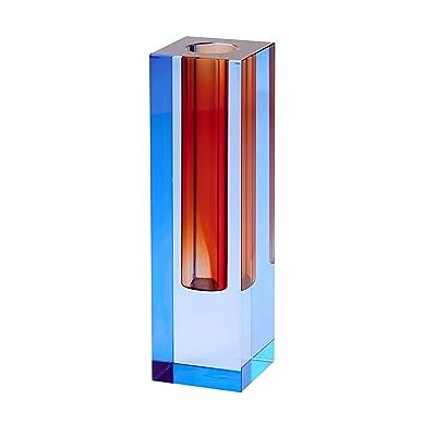 Gift Company Vase Sari, Dekovase, Blumenvase, Kristallglas, Blau, Orange, 17 cm, 1097104009 Gift Company Vase Sari, Dekovase, Blumenvase, Kristallglas, Blau, Orange, 17 cm, 1097104009