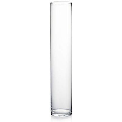 WGV Zylindervase - Klar, Handgeblasenes Glas, 7,6cm x 40,6cm - Vase WGV Zylindervase - Klar, Handgeblasenes Glas, 7,6cm x 40,6cm - Vase