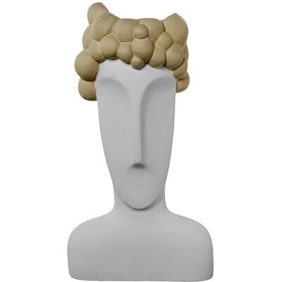 DRW Vase aus Keramik, Weiß und Creme, 24 x 16 x 45 cm DRW Vase aus Keramik, Weiß und Creme, 24 x 16 x 45 cm