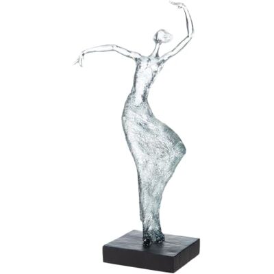 GILDE Skulptur Seelentanz Kunstharz ca. 40 cm Frauenfigur auf Basis mit Spruchkärtchen Farbtöne klar und schwarz Deko fürs Wohnzimmer und als Geschenk GILDE Skulptur Seelentanz Kunstharz ca. 40 cm Frauenfigur auf Basis mit Spruchkärtchen Farbtöne klar und schwarz Deko fürs Wohnzimmer und als Geschenk