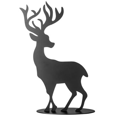 Fink Deko Hirschfigur 10 cm schwarz matt kleine Metallfigur, moderner Aufsteller Hirsch als Tischdeko, Regalfigur oder Fensterbank-Dekoration für ganzjähriges Wohnen und Weihnachten Fink Deko Hirschfigur 10 cm schwarz matt kleine Metallfigur, moderner Aufsteller Hirsch als Tischdeko, Regalfigur oder Fensterbank-Dekoration für ganzjähriges Wohnen und Weihnachten