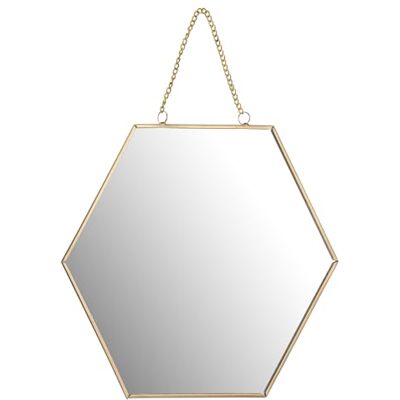 WELL HOME MOBILIARIO & DECORACIÓN Wandspiegel in Wabenform, Goldfarbene Metallstruktur, 25 cm, Dicke 0,3 cm WELL HOME MOBILIARIO & DECORACIÓN Wandspiegel in Wabenform, Goldfarbene Metallstruktur, 25 cm, Dicke 0,3 cm