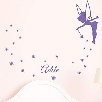 Ambiance Sticker Personalisierte Vornamensaufkleber Wandtattoo Fee Kinderzimmer 2 Bögen mit 45 x 25 cm und 60 x 25 cm Lavendel Ambiance Sticker Personalisierte Vornamensaufkleber Wandtattoo Fee Kinderzimmer 2 Bögen mit 45 x 25 cm und 60 x 25 cm Lavendel