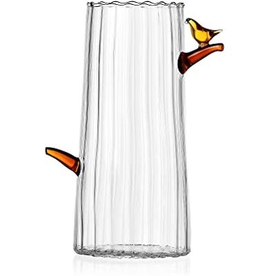 Ichendorf Milano Vase Vogel, Kollektion Birds, D10 x H21 cm, Bernstein, Borosilikatglas, handgefertigt Ichendorf Milano Vase Vogel, Kollektion Birds, D10 x H21 cm, Bernstein, Borosilikatglas, handgefertigt