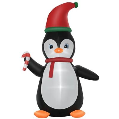 HOMCOM 250cm Aufblasbarer Weihnachtspinguin Aufblasbare Weihnachtsdeko mit 3 Eingebauten LED-Lichtern, Aufblasbare Weihnachtsdekoration, für Innen Außen Garten Party Hof HOMCOM 250cm Aufblasbarer Weihnachtspinguin Aufblasbare Weihnachtsdeko mit 3 Eingebauten LED-Lichtern, Aufblasbare Weihnachtsdekoration, für Innen Außen Garten Party Hof