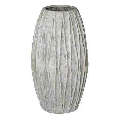 DRW Bodenvase aus Keramik, rustikales Hellgrau, 28 x 28 x 50 cm DRW Bodenvase aus Keramik, rustikales Hellgrau, 28 x 28 x 50 cm