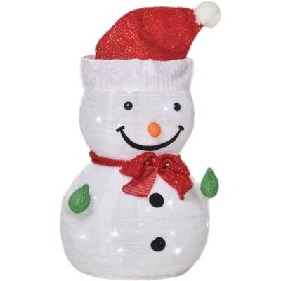 Outsunny Weihnachtsdeko Schneemann Figur mit LED Licht Batteriebetrieben Weihnachten Tischdeko, für Weihnachtsdeko Innen, Kamin, Büro, Zimmer Outsunny Weihnachtsdeko Schneemann Figur mit LED Licht Batteriebetrieben Weihnachten Tischdeko, für Weihnachtsdeko Innen, Kamin, Büro, Zimmer