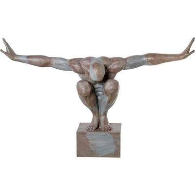 DRW Figur eines Turners aus Harz in Grau und Braun, 100 x 31 x 64 cm DRW Figur eines Turners aus Harz in Grau und Braun, 100 x 31 x 64 cm