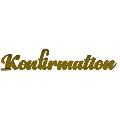 Unique ® Schriftzug Kommunion oder Konfirmation aus Holz Tischdeko Deko für Kommunion Konfirmation von Junge Mädchen (Konfirmation Gold) Unique ® Schriftzug Kommunion oder Konfirmation aus Holz Tischdeko Deko für Kommunion Konfirmation von Junge Mädchen (Konfirmation Gold)