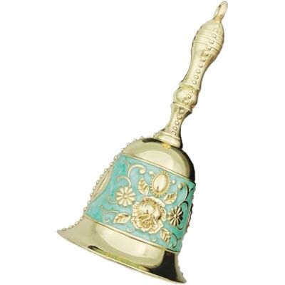 GMBYLBY Laute Vintage Handglocken aus Metall, zarte Designs, Mehrzweck Handglocken für Schule, Kirche, Hotel, Weihnachten, Hochzeit, Vintage Handglocke GMBYLBY Laute Vintage Handglocken aus Metall, zarte Designs, Mehrzweck Handglocken für Schule, Kirche, Hotel, Weihnachten, Hochzeit, Vintage Handglocke