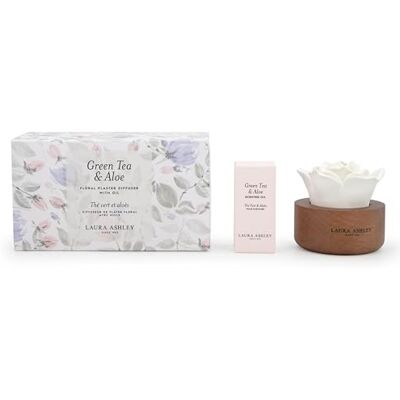 Laura Ashley Duftblume Raumduft Diffuser (10ml) Green Tea & Aloe Dekorative Blume in Glasvase Edle Geschenkidee in Design-Box Laura Ashley Duftblume Raumduft Diffuser (10ml) Green Tea & Aloe Dekorative Blume in Glasvase Edle Geschenkidee in Design-Box
