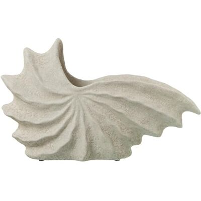 DRW Tischvase, abstrakte Muschelform, Keramik, grau, 39 x 14 x 24 cm DRW Tischvase, abstrakte Muschelform, Keramik, grau, 39 x 14 x 24 cm