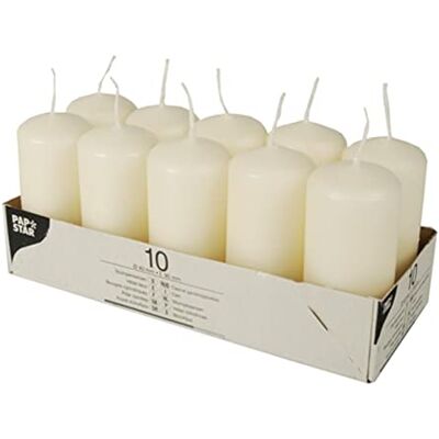 PAPSTAR GmbH 10 Stumpenkerzen Ø 40 mm 90 mm Creme PAPSTAR GmbH 10 Stumpenkerzen Ø 40 mm 90 mm Creme