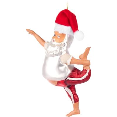 BRUBAKER Weihnachtsmann mit Bierbauch Weihnachtskugel aus Glas Handbemalt und Mundgeblasen Yoga Santa Christbaumschmuck Lustig Christbaumkugel Figuren Weihnachtsdeko Anhänger Deko Baumkugel BRUBAKER Weihnachtsmann mit Bierbauch Weihnachtskugel aus Glas Handbemalt und Mundgeblasen Yoga Santa Christbaumschmuck Lustig Christbaumkugel Figuren Weihnachtsdeko Anhänger Deko Baumkugel