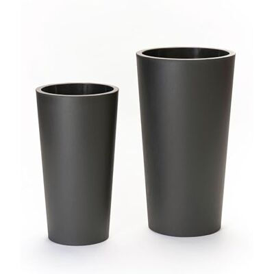 Euro3plast Tuit Raw Blumentopf mit Einsatztopf in 2 Größen: 33 cm Ø x 61 cm hoch oder 40 cm Ø x 73 cm hoch aus Kunststoff 6 Farben zur Wahl Drinnen- und Draußen (Anthrazit, 73 cm) Euro3plast Tuit Raw Blumentopf mit Einsatztopf in 2 Größen: 33 cm Ø x 61 cm hoch oder 40 cm Ø x 73 cm hoch aus Kunststoff 6 Farben zur Wahl Drinnen- und Draußen (Anthrazit, 73 cm)