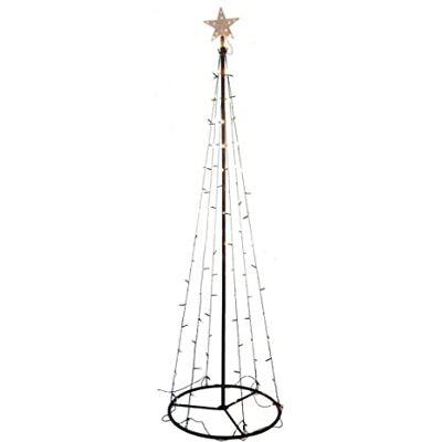 Spetebo Beleuchteter LED Weihnachtsbaum in Kegel Form Höhe 240 cm, 140 Lichter warmweiß, Deko Baum Tannenbaum, Außen Spetebo Beleuchteter LED Weihnachtsbaum in Kegel Form Höhe 240 cm, 140 Lichter warmweiß, Deko Baum Tannenbaum, Außen
