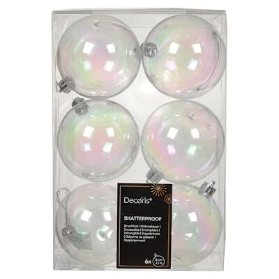 Kaemingk DomoDomo Christbaumkugeln aus Kunststoff, Irisierend, Ø 8 cm, 6er Set Weihnachtskugeln irisierend – Christbaumschmuck für Tannenbaum, Adventskranz und Gestecke – Weihnachtsdeko Kaemingk DomoDomo Christbaumkugeln aus Kunststoff, Irisierend, Ø 8 cm, 6er Set Weihnachtskugeln irisierend – Christbaumschmuck für Tannenbaum, Adventskranz und Gestecke – Weihnachtsdeko