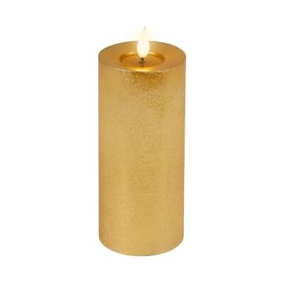 Lumineo LED Kerze 7,5x20cm mit Timer Wachs Flacker-Effekt Gold/Warmweiß Timerfunktion Echtwachskerze batteriebetrieben Realistische Dochtkerze mit Flacker-Effekt Wachskerze Stumpenkerze Lumineo LED Kerze 7,5x20cm mit Timer Wachs Flacker-Effekt Gold/Warmweiß Timerfunktion Echtwachskerze batteriebetrieben Realistische Dochtkerze mit Flacker-Effekt Wachskerze Stumpenkerze