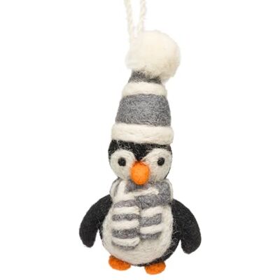 SIKORA Filz Anhänger hangemachter Christbaumschmuck aus Wollfilz Deko Figur Weihnachten Ornament Handmade in Nepal, Farbe:Pinguin grau weiß 11cm FZ32 SIKORA Filz Anhänger hangemachter Christbaumschmuck aus Wollfilz Deko Figur Weihnachten Ornament Handmade in Nepal, Farbe:Pinguin grau weiß 11cm FZ32