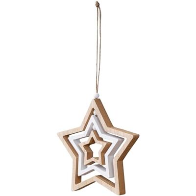 levandeo Deko Stern Mobile H19cm Windspiel MDF Holz Natur Weiß Holzstern Hängedeko Deko Anhänger Weihnachtsdeko Weihnachtsstern levandeo Deko Stern Mobile H19cm Windspiel MDF Holz Natur Weiß Holzstern Hängedeko Deko Anhänger Weihnachtsdeko Weihnachtsstern