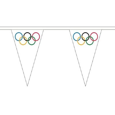 Flagtex Olympische Wimpelkette, klein, dreieckig, 5 m Länge, 12 Flaggen Flagtex Olympische Wimpelkette, klein, dreieckig, 5 m Länge, 12 Flaggen