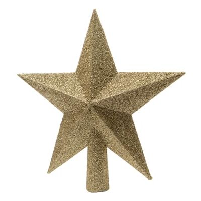 Kaemingk Christbaumspitze Stern Kunststoff Gold // Baum, fünfzackiger Stern, Glitzer Star Gold 19 cm Durchmesser Kaemingk Christbaumspitze Stern Kunststoff Gold // Baum, fünfzackiger Stern, Glitzer Star Gold 19 cm Durchmesser