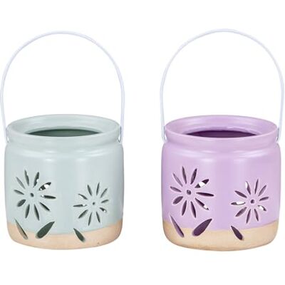 levandeo 2er Set Teelichthalter H9cm Lila Grün Porzellan Windlichter Blume Frühling Tischdeko Deko Kerze Kerzenhalter levandeo 2er Set Teelichthalter H9cm Lila Grün Porzellan Windlichter Blume Frühling Tischdeko Deko Kerze Kerzenhalter