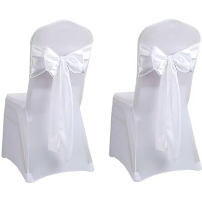 JOYOLA 2 Stück Stuhlhussen Weiss, Weiß Universell Stuhlbezüge Abnehmbarer Waschbarer Hochzeit Stuhlbezug Stretch Stuhlhussen Stuhlhussen mit 2 Weiß Schleifen für Hochzeit, Bankett und Party JOYOLA 2 Stück Stuhlhussen Weiss, Weiß Universell Stuhlbezüge Abnehmbarer Waschbarer Hochzeit Stuhlbezug Stretch Stuhlhussen Stuhlhussen mit 2 Weiß Schleifen für Hochzeit, Bankett und Party