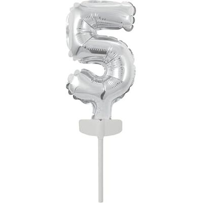 amscan folienballon Nummer '5' 18,5 x 9 cm Silber amscan folienballon Nummer '5' 18,5 x 9 cm Silber