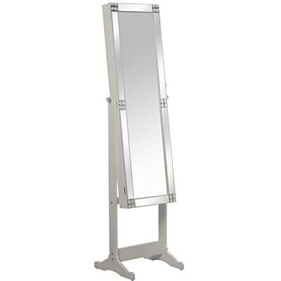 DRW Standspiegel mit PS-Tür mit Spiegelrahmen in Weiß, 40,5 x 38 x 161 cm, Innen: 26 x 110 cm DRW Standspiegel mit PS-Tür mit Spiegelrahmen in Weiß, 40,5 x 38 x 161 cm, Innen: 26 x 110 cm