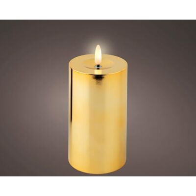 Lumineo LED Kerze Wachs Gold/warmes Weiss 15cm Lumineo LED Kerze Wachs Gold/warmes Weiss 15cm