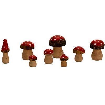 unbekannt 16 Stück Holzpilze Figuren 3-6,5 cm Natur Dekoration Fliegenpilz unbekannt 16 Stück Holzpilze Figuren 3-6,5 cm Natur Dekoration Fliegenpilz