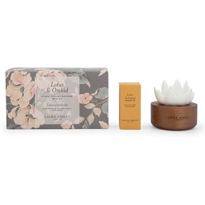 Laura Ashley Duftblume Raumduft Diffuser (10ml) Lotus & Orchid Dekorative Blume in Glasvase Edle Geschenkidee in Design-Box Laura Ashley Duftblume Raumduft Diffuser (10ml) Lotus & Orchid Dekorative Blume in Glasvase Edle Geschenkidee in Design-Box