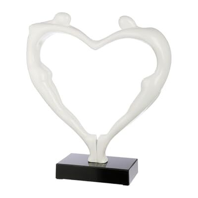 Casablanca modernes Design Casablanca Deko Herz große Figur Skulptur XXL Paarfigur Dekofigur aus Kunstharz Marmor Farbe: Weiß Dekoration Geschenk Hochezeit Höhe 55 cm Casablanca modernes Design Casablanca Deko Herz große Figur Skulptur XXL Paarfigur Dekofigur aus Kunstharz Marmor Farbe: Weiß Dekoration Geschenk Hochezeit Höhe 55 cm