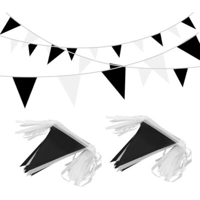 MZSKLW Wimpelkette 3 Wimpel-Banner, dreieckige Wimpelkette For Partydekorationen, Hochzeit, Geburtstag, Zuhause im Freien(Black white) MZSKLW Wimpelkette 3 Wimpel-Banner, dreieckige Wimpelkette For Partydekorationen, Hochzeit, Geburtstag, Zuhause im Freien(Black white)