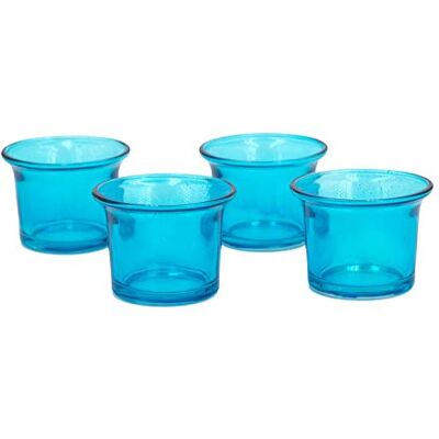 Creativery Teelichtgläser 63x45 mm Set 4 Stück Teelichthalter Glas mit geschwungenem Rand Tulpenform Farbauswahl: dunkel türkis 340D Creativery Teelichtgläser 63x45 mm Set 4 Stück Teelichthalter Glas mit geschwungenem Rand Tulpenform Farbauswahl: dunkel türkis 340D