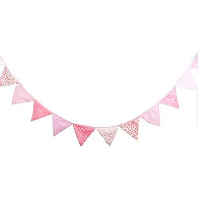 JZK 3.5m Rosa Bunting Dreieck Flagge Banner Wimpelkette Girlande, Deko für Mädchen Geburtstag Babyparty Taufe Kinder Party JZK 3.5m Rosa Bunting Dreieck Flagge Banner Wimpelkette Girlande, Deko für Mädchen Geburtstag Babyparty Taufe Kinder Party