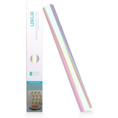 LOKLIK Rolle aus Vinyl, permanent, selbstklebend, Stoff, Kleidung, 1 Stück, 30,5 x 180 cm – perfekt für Scrapbooking Personalisierung von Tassen, Glas und DIY-Projekten (Rosa Holografisch) LOKLIK Rolle aus Vinyl, permanent, selbstklebend, Stoff, Kleidung, 1 Stück, 30,5 x 180 cm – perfekt für Scrapbooking Personalisierung von Tassen, Glas und DIY-Projekten (Rosa Holografisch)