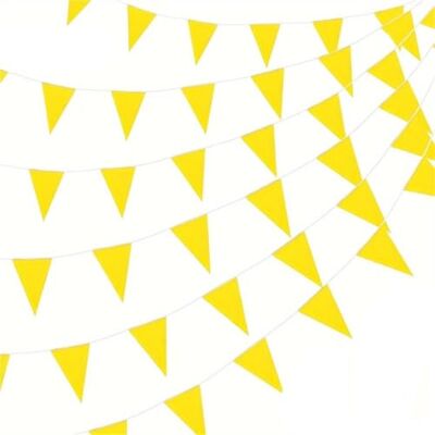 MZSKLW Wimpelkette 5 Stück 10 m Wimpel-Banner-Flaggen String Triangle Bunting Geburtstag Hochzeit Party Dekor(Yellow Flags) MZSKLW Wimpelkette 5 Stück 10 m Wimpel-Banner-Flaggen String Triangle Bunting Geburtstag Hochzeit Party Dekor(Yellow Flags)