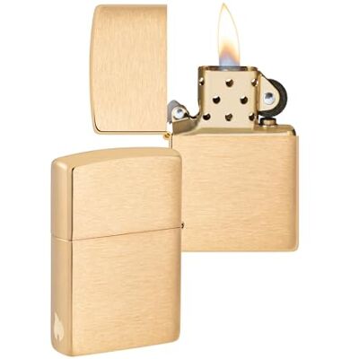 Zippo Sturmfeuerzeug Brushed Brass mit seitlicher Flammengravur Nachfüllbar Wiederverwendbar Windfestes Design Geschenkbox Made in USA Amazon Exclusive Zippo Sturmfeuerzeug Brushed Brass mit seitlicher Flammengravur Nachfüllbar Wiederverwendbar Windfestes Design Geschenkbox Made in USA Amazon Exclusive