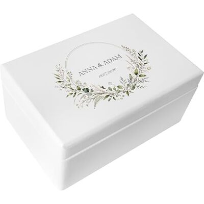 Creative Weiße Hochzeitsgeschenke Personalisiert für Brautpaar Kranz Geschenk zur Hochzeit Erinnerungsbox Hochzeit Holzkiste mit Deckel Personalisiertes Hochzeitsgeschenk Farbdruck Creative Weiße Hochzeitsgeschenke Personalisiert für Brautpaar Kranz Geschenk zur Hochzeit Erinnerungsbox Hochzeit Holzkiste mit Deckel Personalisiertes Hochzeitsgeschenk Farbdruck