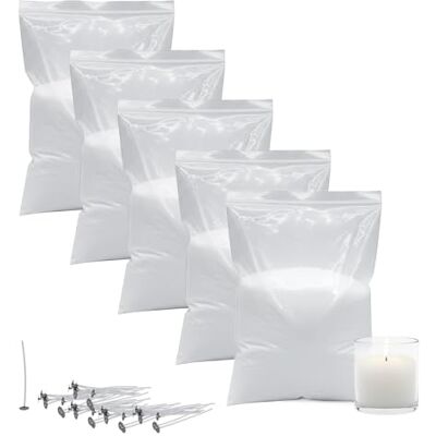 Spetebo Paraffinwachs weiß unparfümiert hochwertig mit 50 Dochten 5kg Wachs Granulat geruchsneutral zum Schmelzen und Herstellen von Kerzen Paraffin Kerzenwachs zum Gießen DIY Kerzenherstellung Spetebo Paraffinwachs weiß unparfümiert hochwertig mit 50 Dochten 5kg Wachs Granulat geruchsneutral zum Schmelzen und Herstellen von Kerzen Paraffin Kerzenwachs zum Gießen DIY Kerzenherstellung