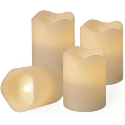 Spetebo LED Kerze 4er Set creme mit Timer batteriebetrieben 9 x 7 cm Künstliche Wachs Stumpenkerze warmweiß mit Flacker Effekt für Innen Laterne Hochzeit Weihnachten Advent Deko Beleuchtung Spetebo LED Kerze 4er Set creme mit Timer batteriebetrieben 9 x 7 cm Künstliche Wachs Stumpenkerze warmweiß mit Flacker Effekt für Innen Laterne Hochzeit Weihnachten Advent Deko Beleuchtung
