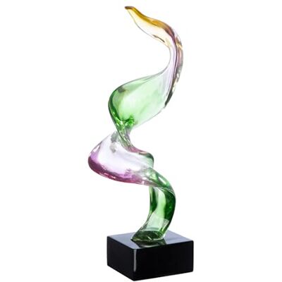 Casablanca modernes Design Casablanca Skulptur Twirl aus Acryl und Kunstharz Abstrakt Glänzend Grün und Lila Höhe 41cm x Breite 16cm Casablanca modernes Design Casablanca Skulptur Twirl aus Acryl und Kunstharz Abstrakt Glänzend Grün und Lila Höhe 41cm x Breite 16cm