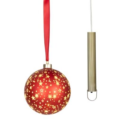 Lumineo Micro LED Glaskugel mit Weihnachtssternen warmweiß 14cm Timer Rot Batteriebetriebene Leuchtkugel Weihnachtsdeko zum Hängen Dekokugel mit Licht Lumineo Micro LED Glaskugel mit Weihnachtssternen warmweiß 14cm Timer Rot Batteriebetriebene Leuchtkugel Weihnachtsdeko zum Hängen Dekokugel mit Licht
