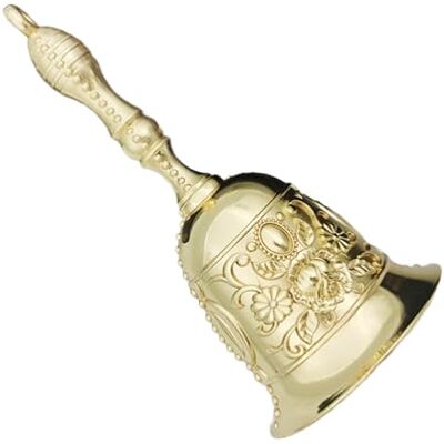 GMBYLBY Laute Vintage Handglocken aus Metall, zarte Designs, Mehrzweck Handglocken für Schule, Kirche, Hotel, Weihnachten, Hochzeit, Vintage Handglocke GMBYLBY Laute Vintage Handglocken aus Metall, zarte Designs, Mehrzweck Handglocken für Schule, Kirche, Hotel, Weihnachten, Hochzeit, Vintage Handglocke