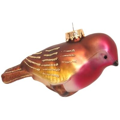 Krebs Glas Lauscha Weihnachtsdekoration/Christbaumschmuck aus Glas Rotkehlchen Farbe: Rot/Gold Verlauf Größe: ca. 10 cm Krebs Glas Lauscha Weihnachtsdekoration/Christbaumschmuck aus Glas Rotkehlchen Farbe: Rot/Gold Verlauf Größe: ca. 10 cm