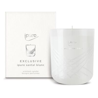 Ipuro Exclusive Elegante Duftkerze Santal Blanc mit erhöhtem Duftölanteil Hochwertige Duftkerze im Glas Kerze mit weißer Orchidee & Sandelholz Duft Aroma Raumduftkerze in weiß 270g Ipuro Exclusive Elegante Duftkerze Santal Blanc mit erhöhtem Duftölanteil Hochwertige Duftkerze im Glas Kerze mit weißer Orchidee & Sandelholz Duft Aroma Raumduftkerze in weiß 270g